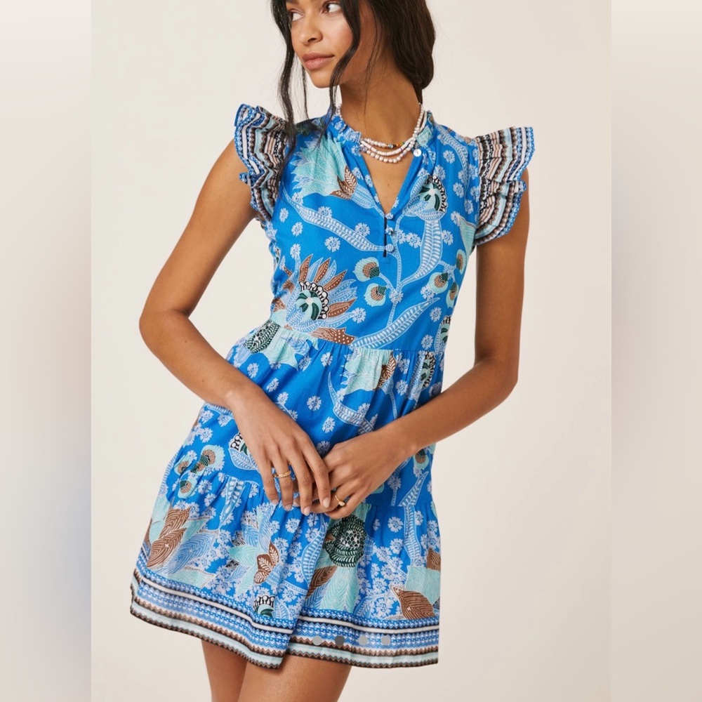 Omika Sleeveless Embroidered Mini Dress